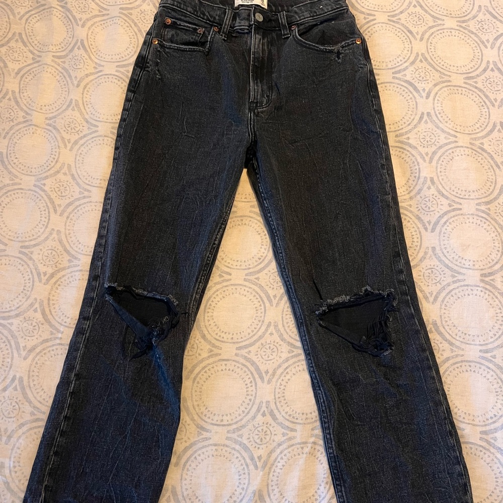 Abercrombie & Fitch curve love ultra high rise ankle straight Jean